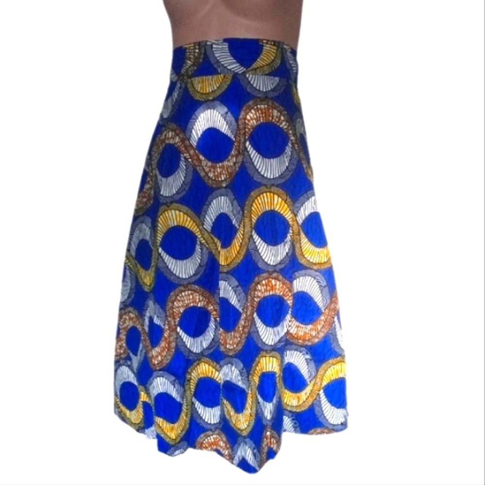 African print wrap skirt